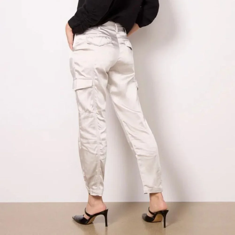 Sanctuary Classy Satin Cargo Pants - Toasted Marshmallow NWT Size 32 - Picture 8 of 8
